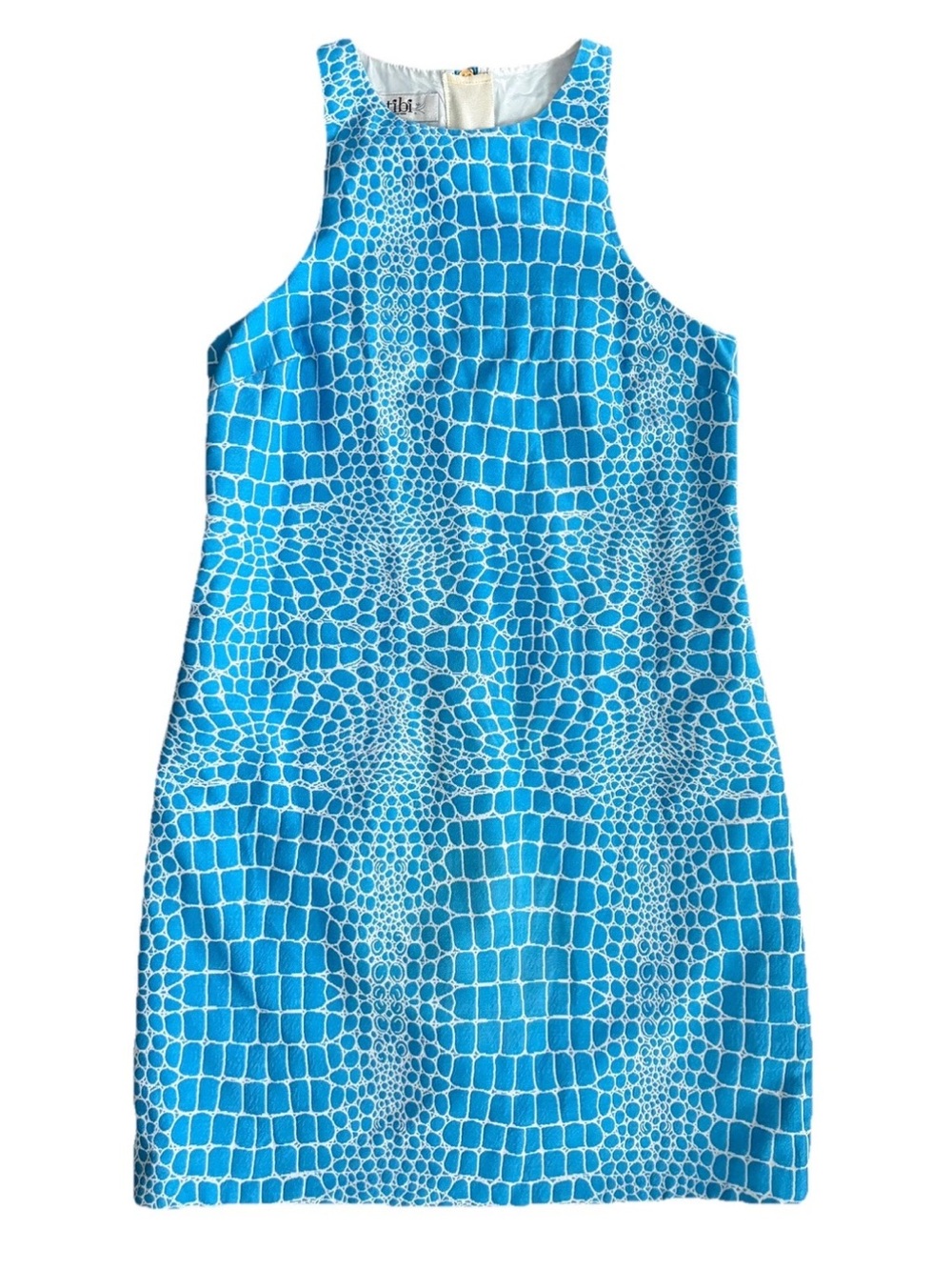 Tibi Women’s Crocodile Print Blue Mini Shift Dress Size 4